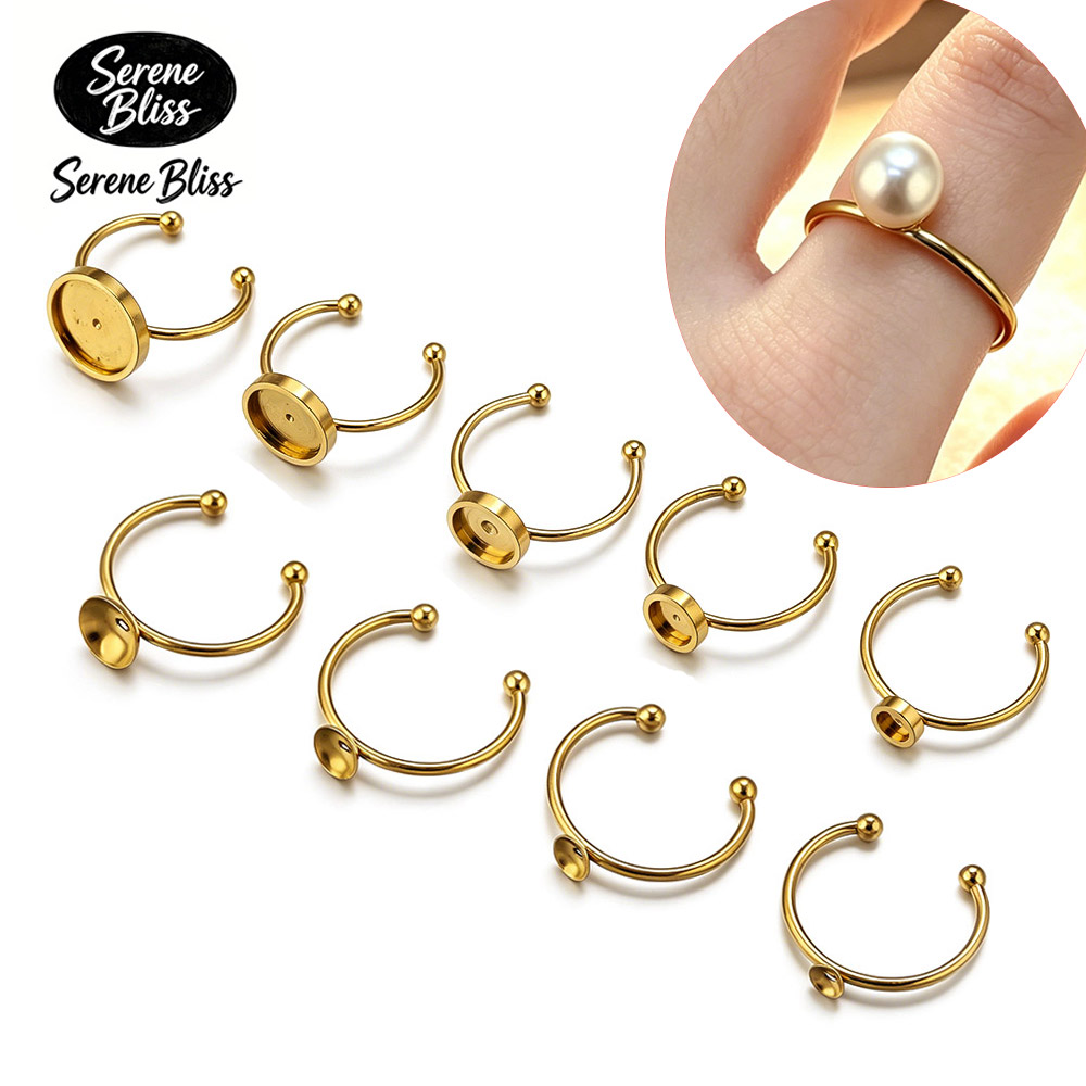 Jewelry Making With Stones - 10pcs Stainless Steel Round Adjustable Open