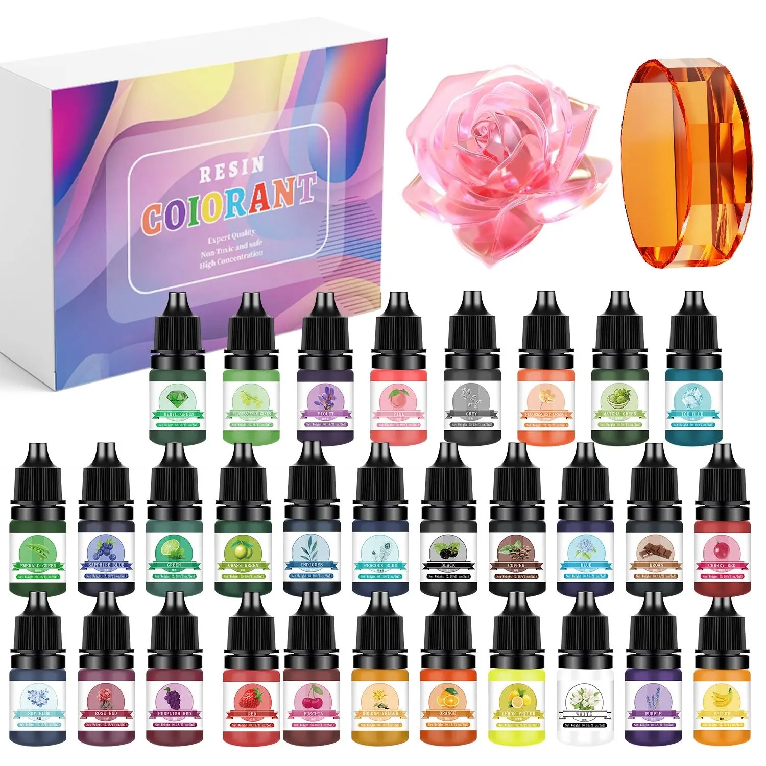 Jewelry Making Course - 30Colors 5ml Epoxy Resin Pigment Kits