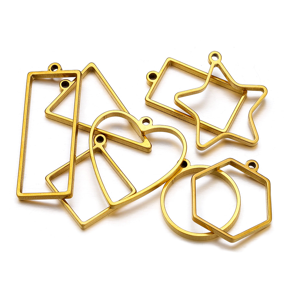 Jewelry Making With Resin - 10pcs Stainless Steel Geometric Metal Connector