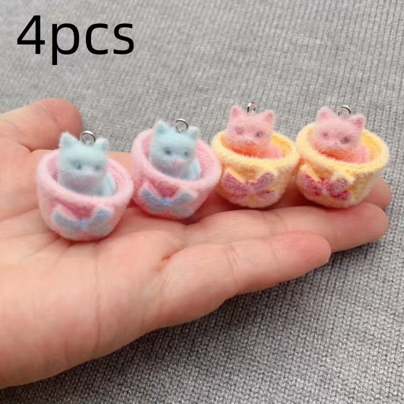 4pcs 3D plush resin cat pendan - Jewelry Making With Resin review and price