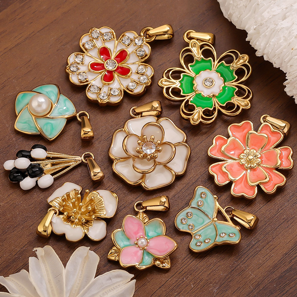 2PCS Stainless Steel Enamel La - Jewelry Making Materials Wholesale review and price