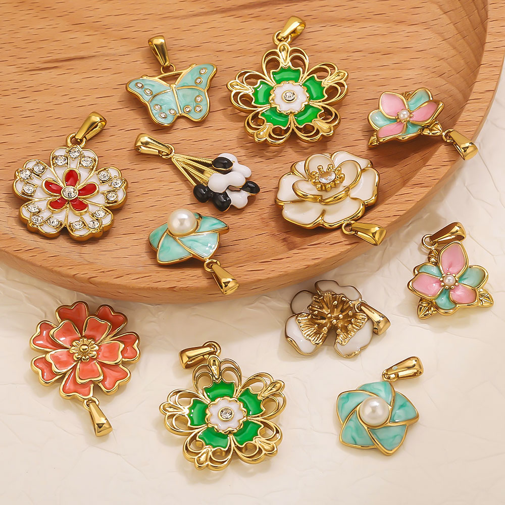2PCS Stainless Steel Enamel La - Jewelry Making Materials Wholesale review and price