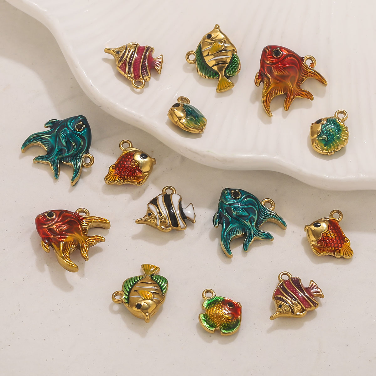 4pcs Stainless Steel Enamel Oc - Jewelry Making Materials Wholesale review and price