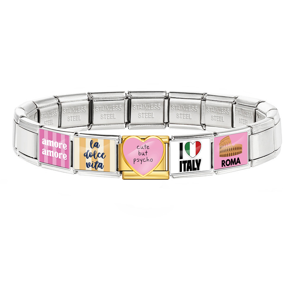 Stainless Steel Bracelet I Lov - Jewelry Making Rome review and price