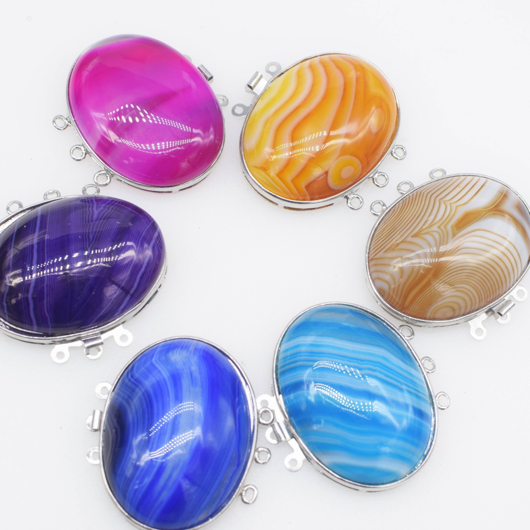 1Piece Multicolor Agate Flat O - Jewelry Making With Stones review and price
