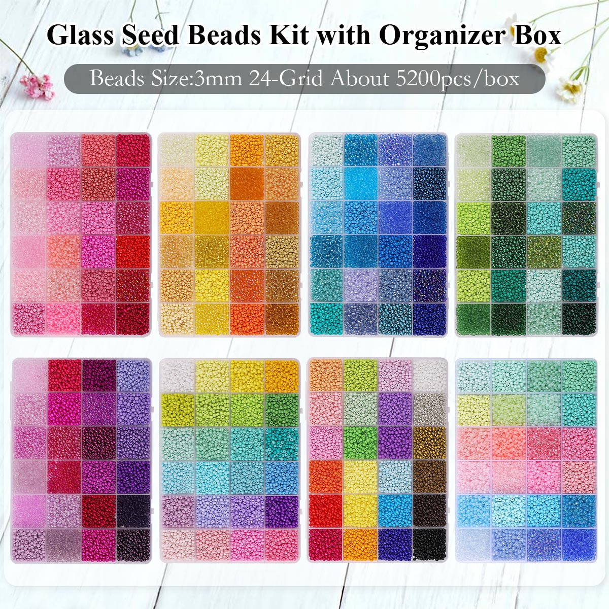 5200pcs 3mm Glass Seed Beads K - Jewelry Making Course review and price