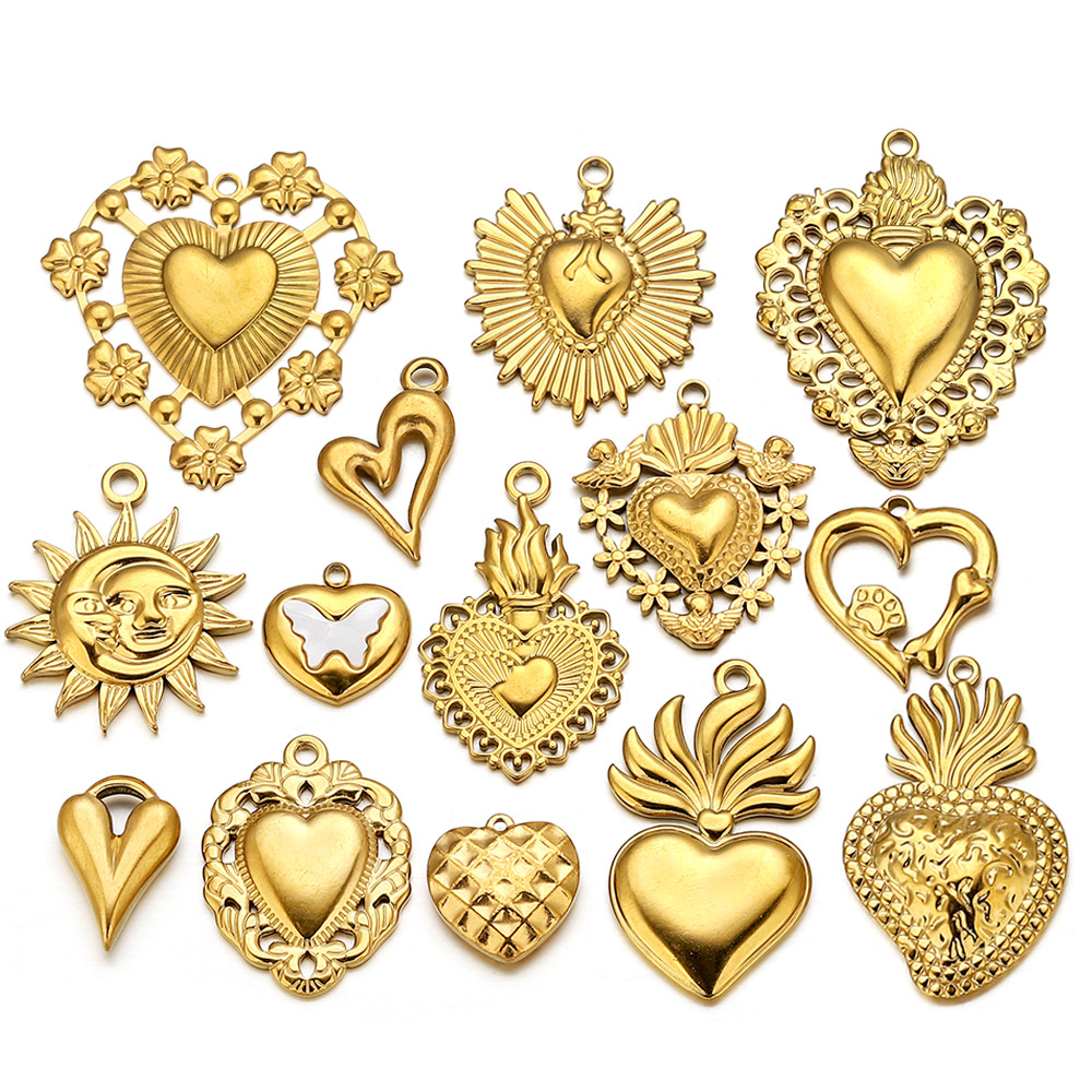 5pcs Stainless Steel Heart Sun - Jewelry Making Materials Wholesale review and price