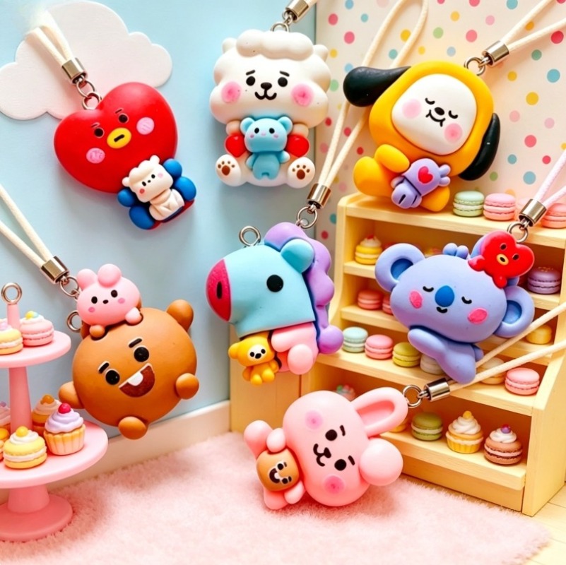 7pcs BT21 Resin Cartoon Charm  - Jewelry Making With Resin review and price