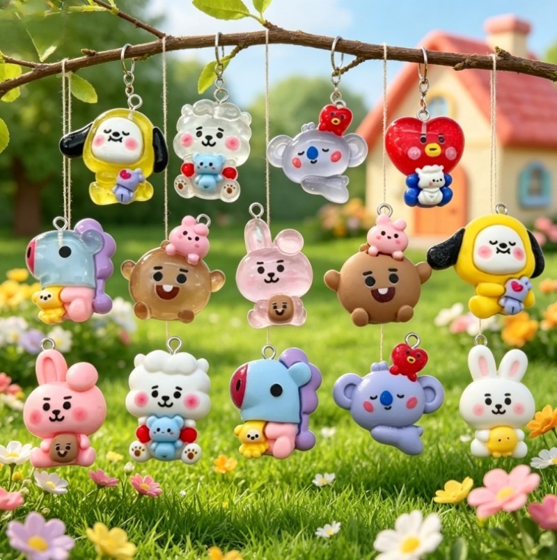 7pcs BT21 Resin Cartoon Charm  - Jewelry Making With Resin review and price