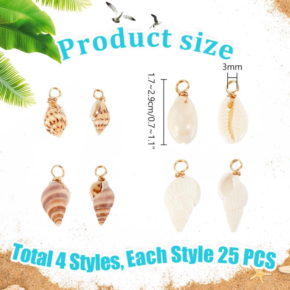 100pcs 4 Styles Natural Shell  - Jewelry Making Course review and price