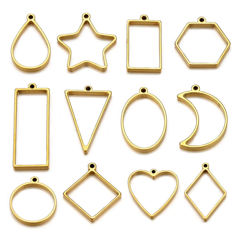 10pcs Stainless Steel Geometri - Jewelry Making With Resin review and price