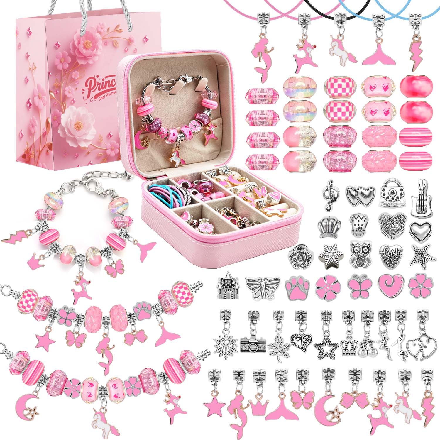 68pcs Pink Beaded Jewelry Set, - Jewelry Making With Resin review and price