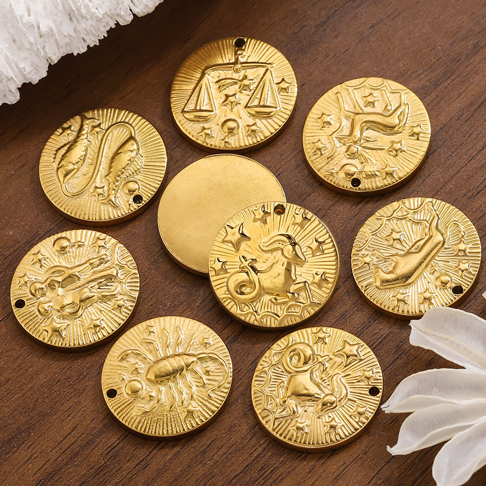 5pcs Stainless Steel 12 Zodiac - Jewelry Making Materials Wholesale review and price