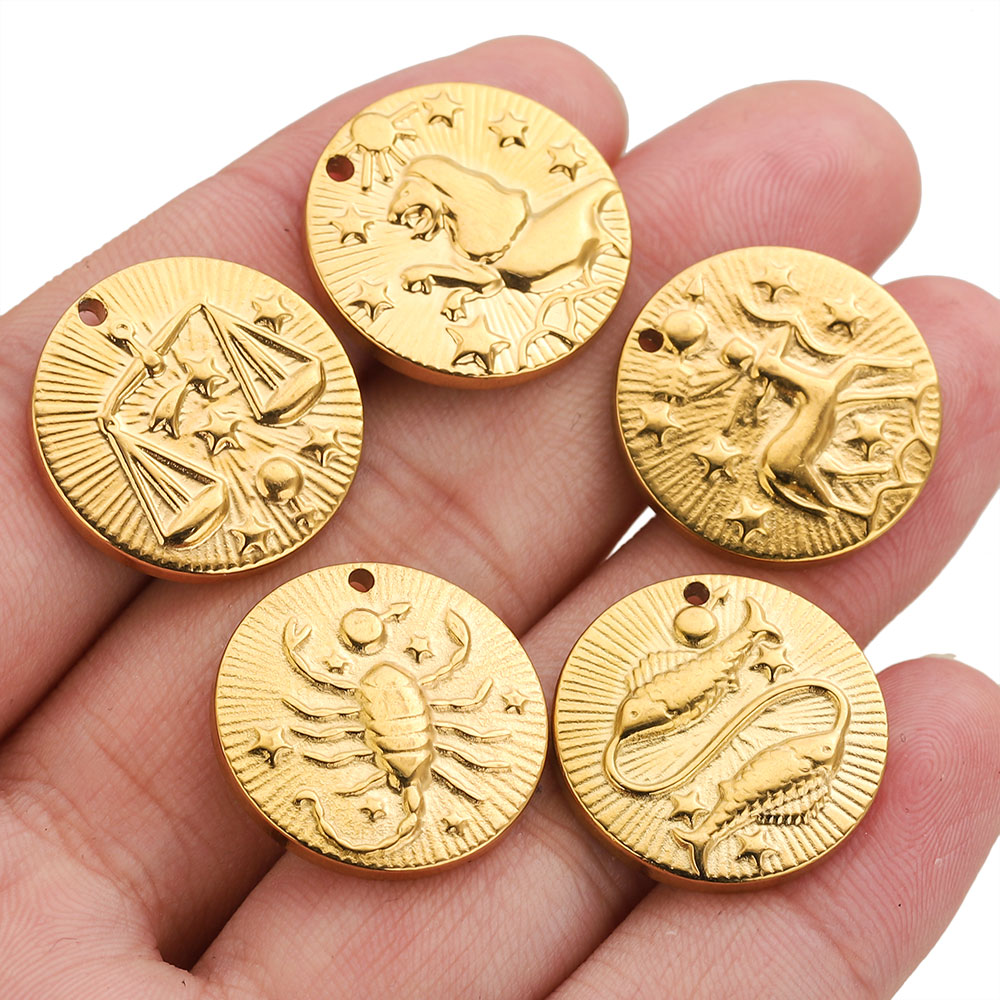 5pcs Stainless Steel 12 Zodiac - Jewelry Making Materials Wholesale review and price